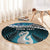 Personalised New Zealand Maori Round Carpet Manaia Paua Shell Turquoise LT7 - Polynesian Pride