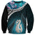 Personalised New Zealand Maori Sweatshirt Manaia Paua Shell Turquoise LT7 Unisex Turquoise - Polynesian Pride