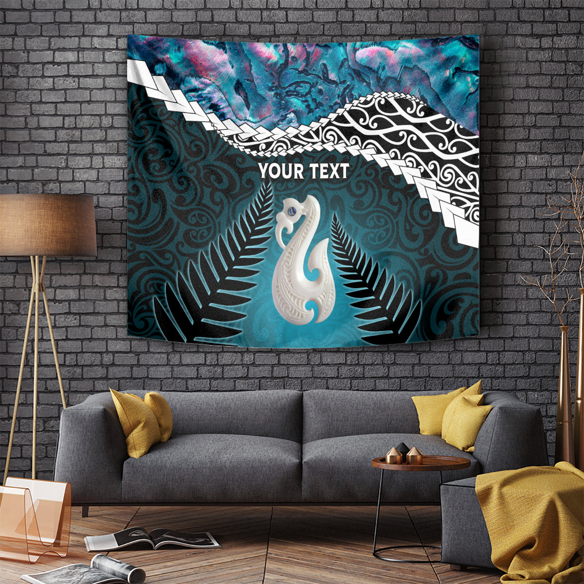 Personalised New Zealand Maori Tapestry Manaia Paua Shell Turquoise LT7 Turquoise - Polynesian Pride