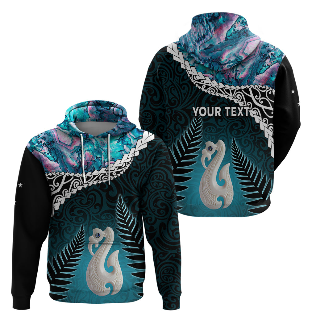 Personalised New Zealand Maori Zip Hoodie Manaia Paua Shell Turquoise LT7 - Polynesian Pride