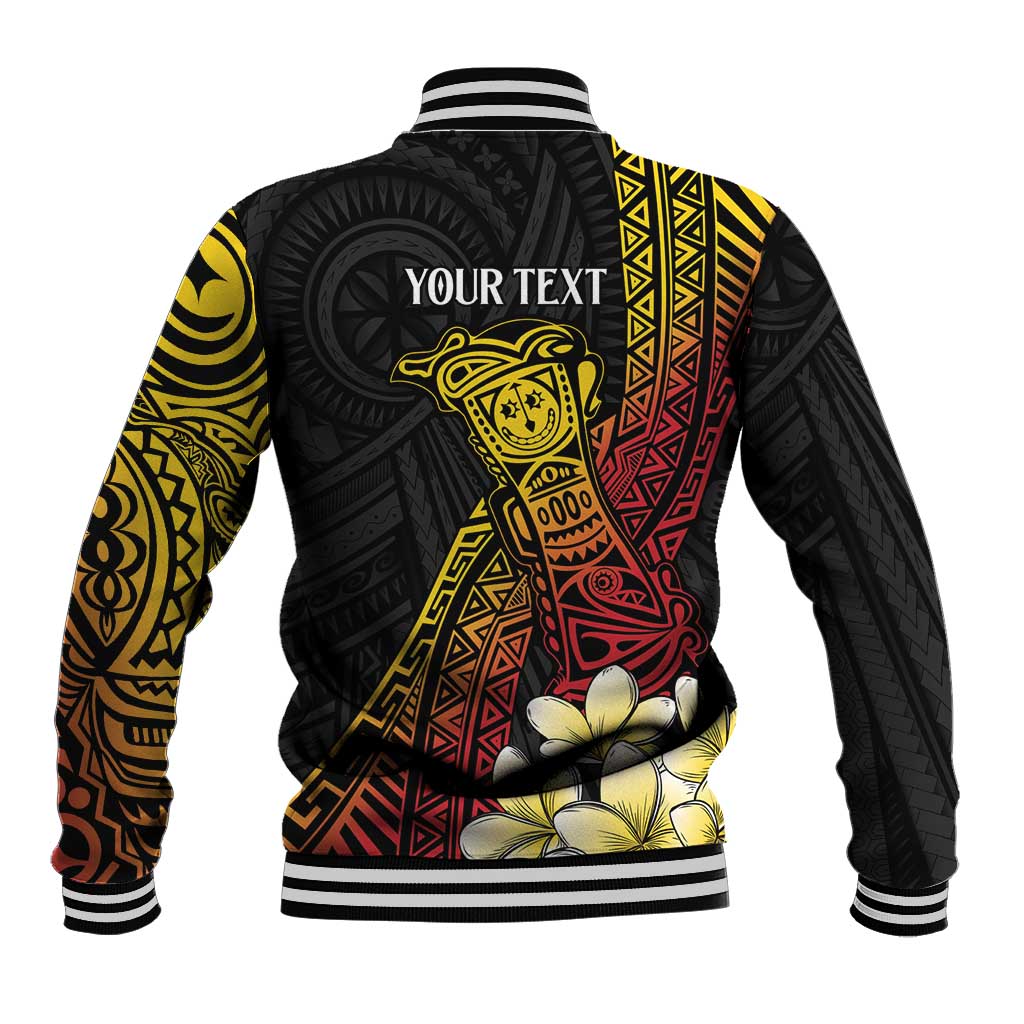 Personalized Papua New Guinea Baseball Jacket Kundu Drum Carving Motifs LT7 - Polynesian Pride