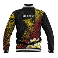 Personalized Papua New Guinea Baseball Jacket Kundu Drum Carving Motifs LT7 - Polynesian Pride