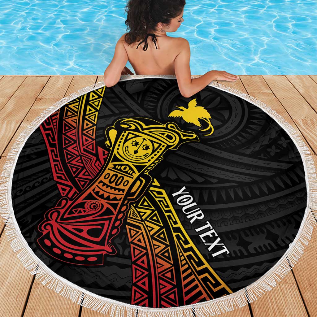 Personalized Papua New Guinea Beach Blanket Kundu Drum Carving Motifs LT7 - Polynesian Pride