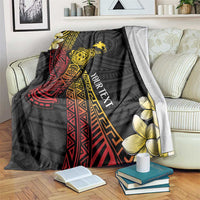 Personalized Papua New Guinea Blanket Kundu Drum Carving Motifs LT7 Black - Polynesian Pride