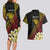 Personalized Papua New Guinea Couples Matching Long Sleeve Bodycon Dress and Hawaiian Shirt Kundu Drum Carving Motifs