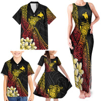 Personalized Papua New Guinea Family Matching Tank Maxi Dress and Hawaiian Shirt Kundu Drum Carving Motifs