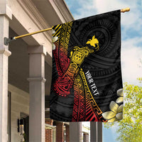 Personalized Papua New Guinea Garden Flag Kundu Drum Carving Motifs LT7 House Flag Black - Polynesian Pride