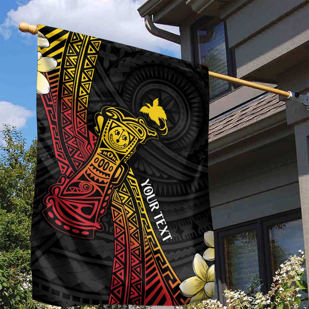 Personalized Papua New Guinea Garden Flag Kundu Drum Carving Motifs LT7 - Polynesian Pride
