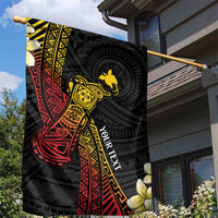 Personalized Papua New Guinea Garden Flag Kundu Drum Carving Motifs LT7 - Polynesian Pride