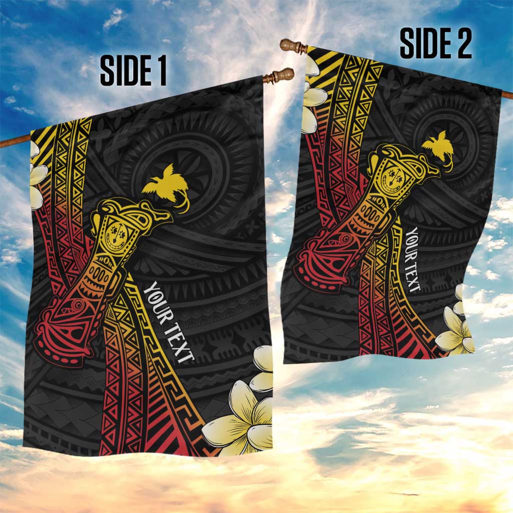 Personalized Papua New Guinea Garden Flag Kundu Drum Carving Motifs LT7 - Polynesian Pride