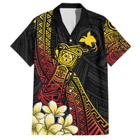 Personalized Papua New Guinea Hawaiian Shirt Kundu Drum Carving Motifs LT7 Black - Polynesian Pride