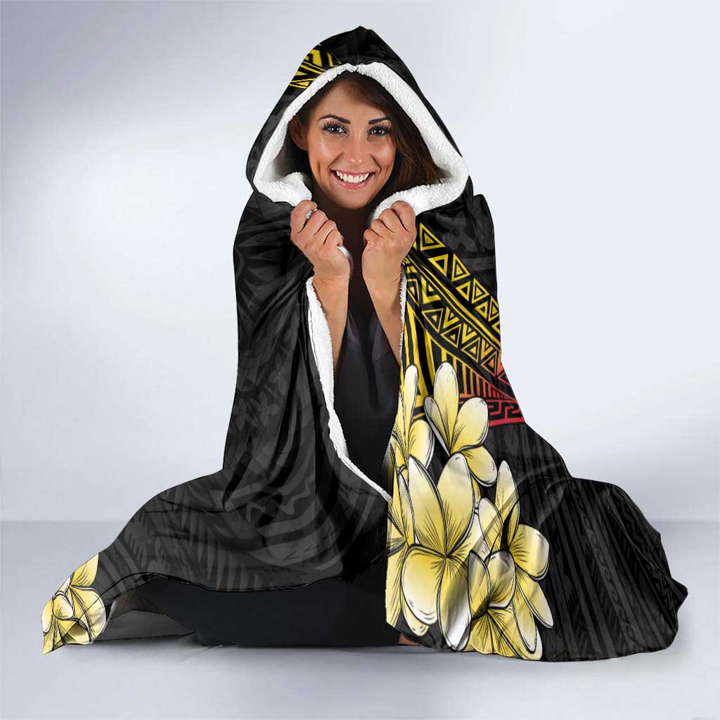 Personalized Papua New Guinea Hooded Blanket Kundu Drum Carving Motifs LT7 - Polynesian Pride
