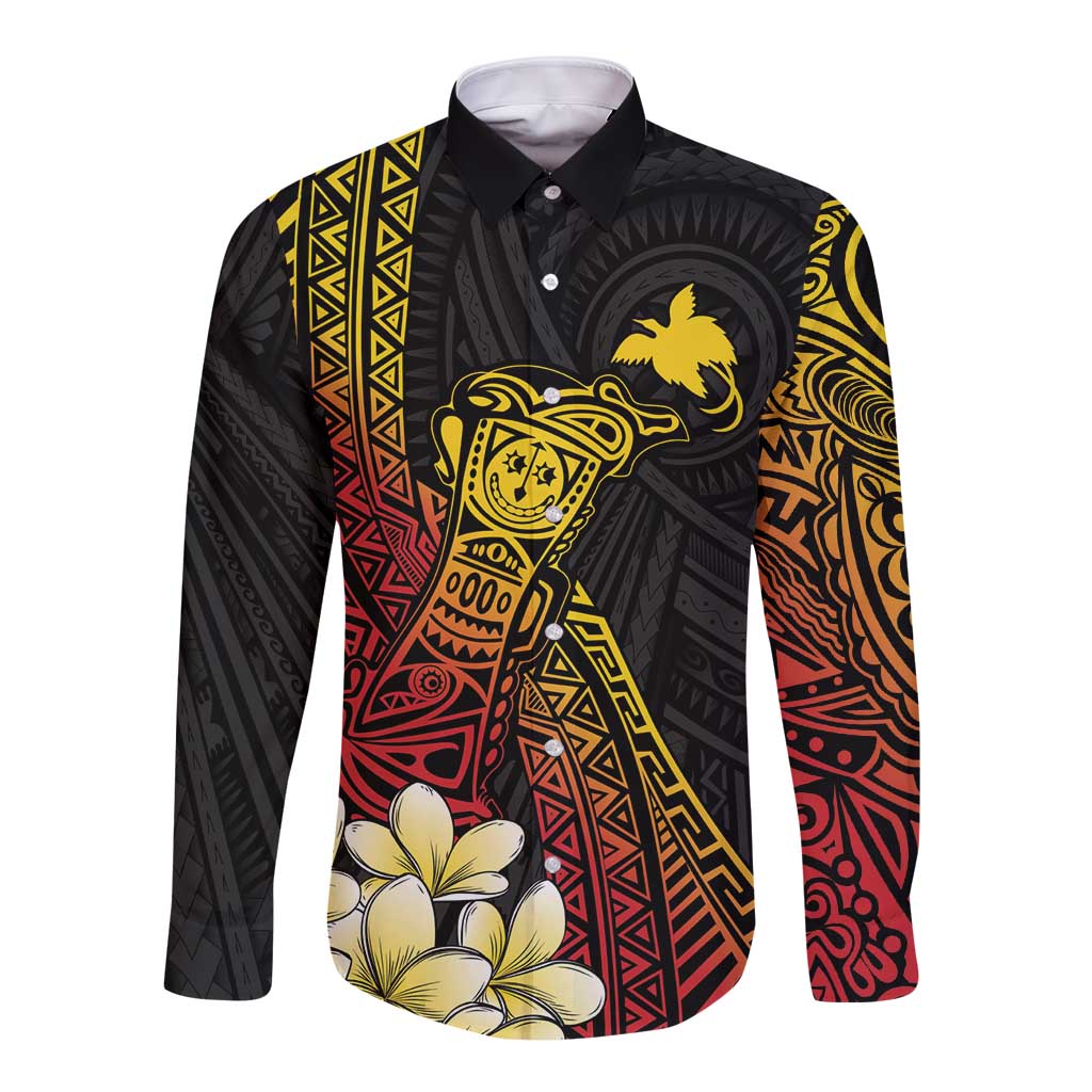 Personalized Papua New Guinea Long Sleeve Button Shirt Kundu Drum Carving Motifs LT7 Unisex Black - Polynesian Pride