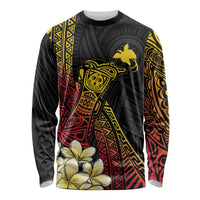 Personalized Papua New Guinea Long Sleeve Shirt Kundu Drum Carving Motifs LT7 Unisex Black - Polynesian Pride