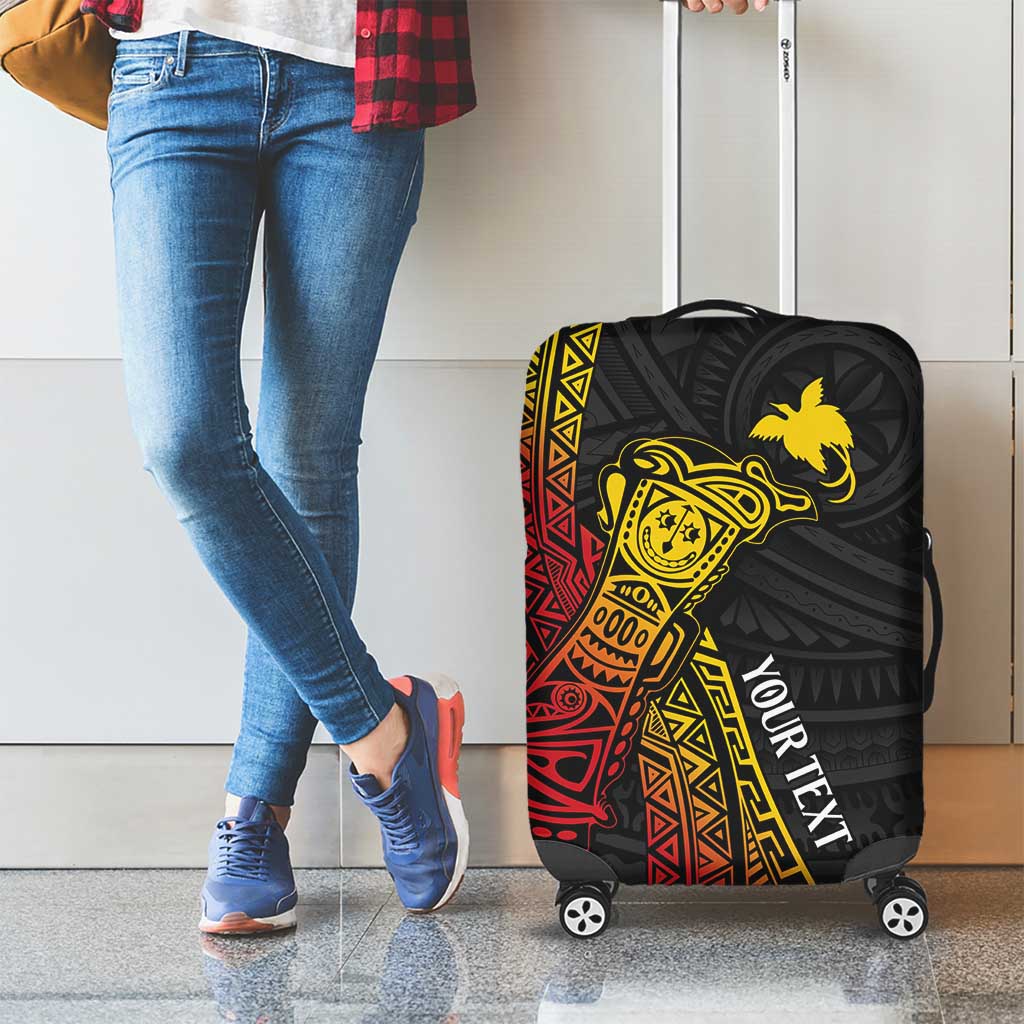 Personalized Papua New Guinea Luggage Cover Kundu Drum Carving Motifs