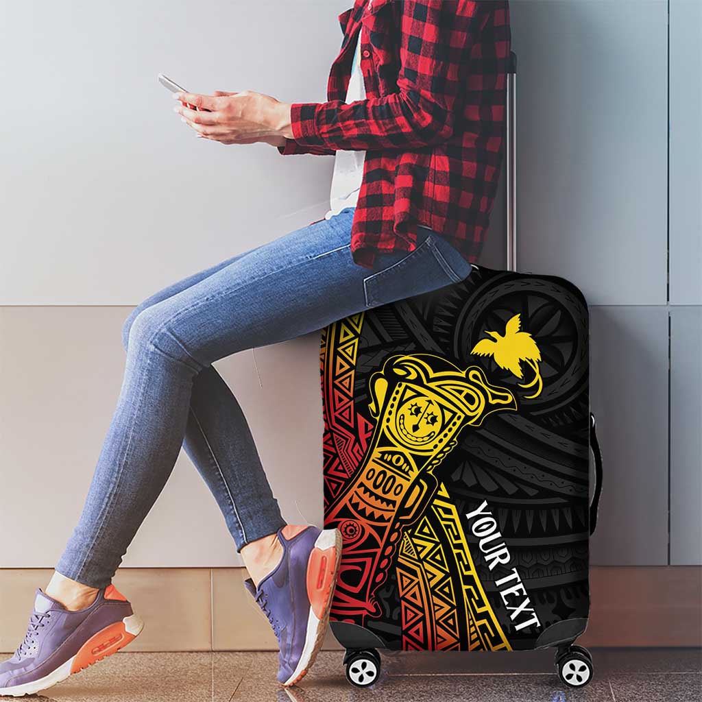 Personalized Papua New Guinea Luggage Cover Kundu Drum Carving Motifs