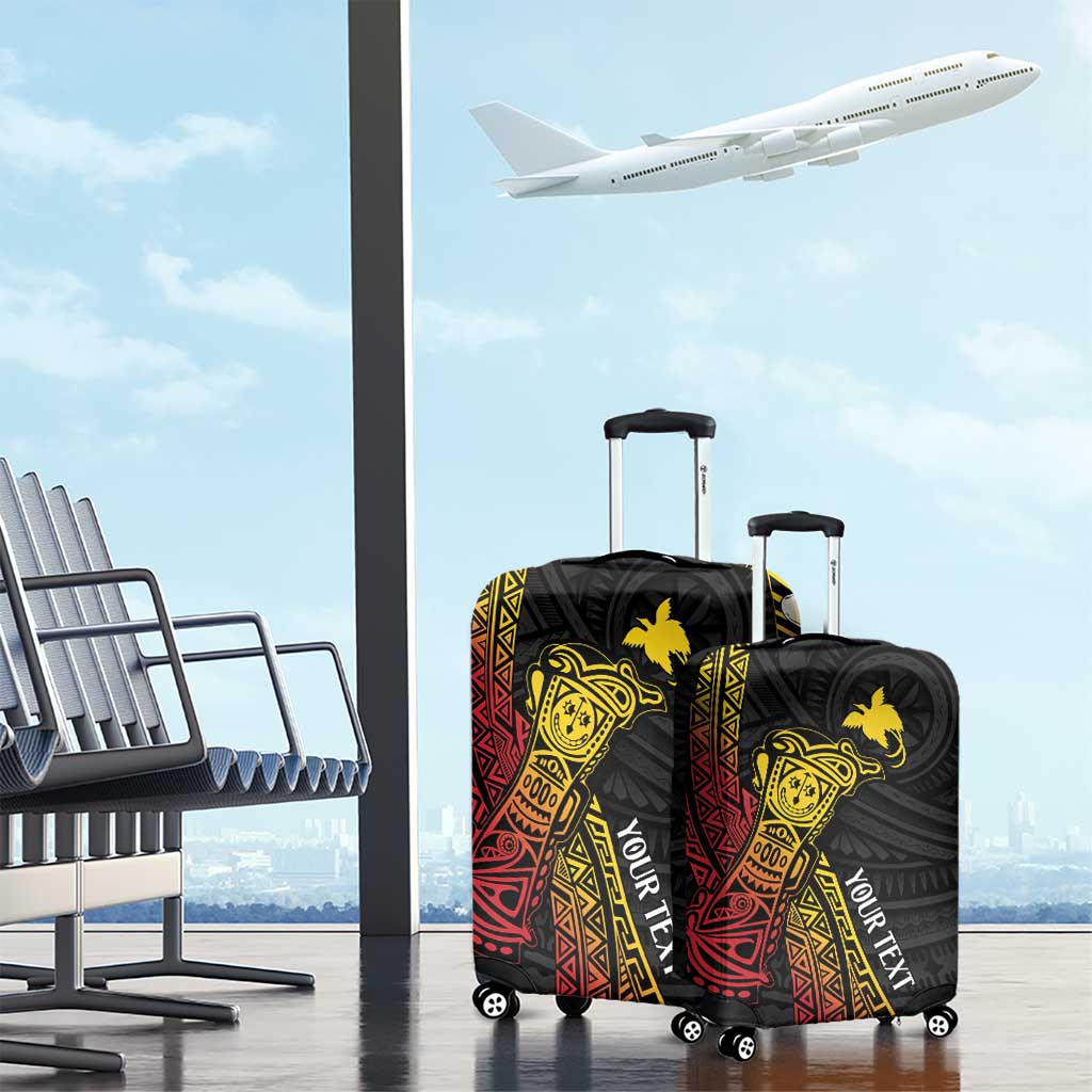 Personalized Papua New Guinea Luggage Cover Kundu Drum Carving Motifs