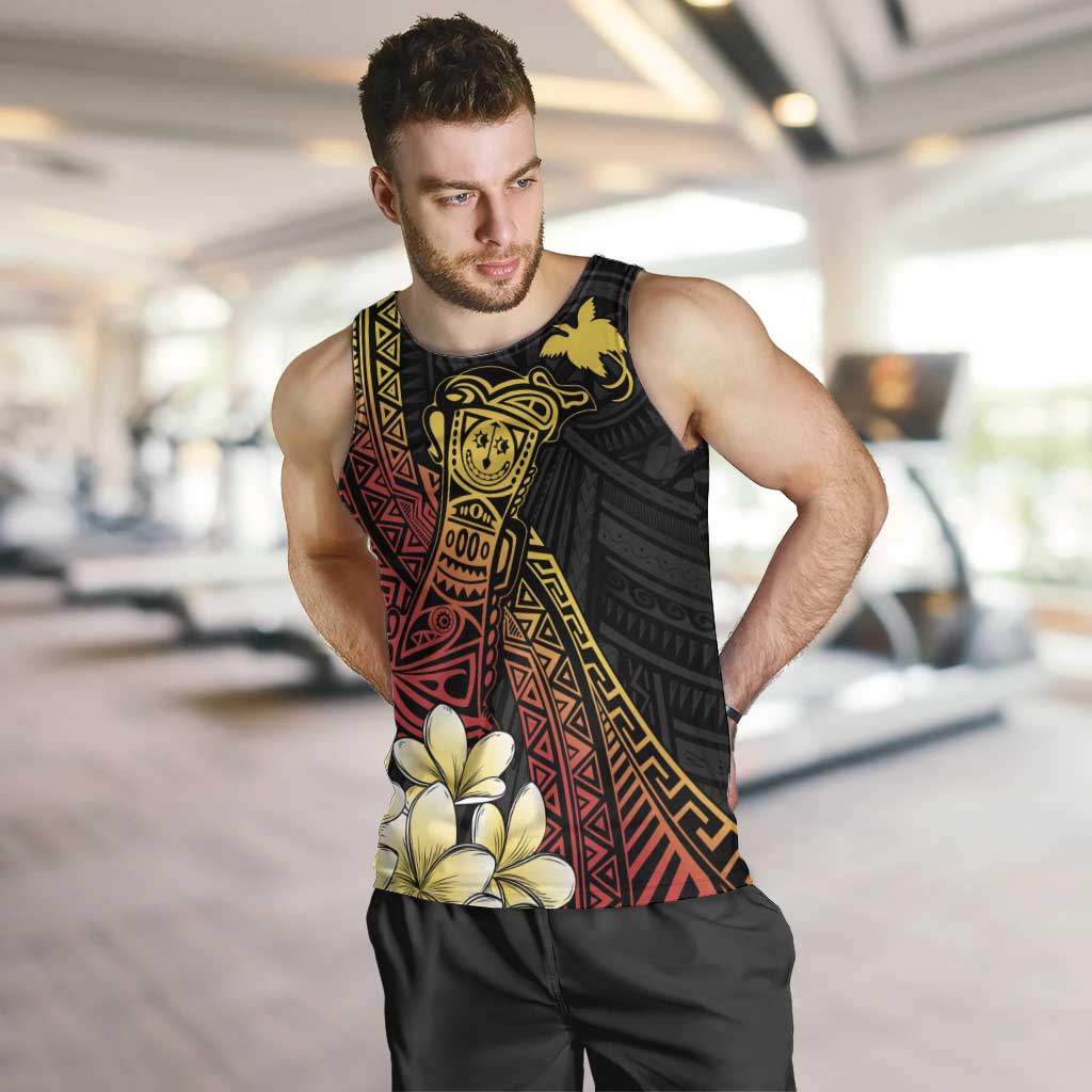 Personalized Papua New Guinea Men Tank Top Kundu Drum Carving Motifs LT7 Black - Polynesian Pride