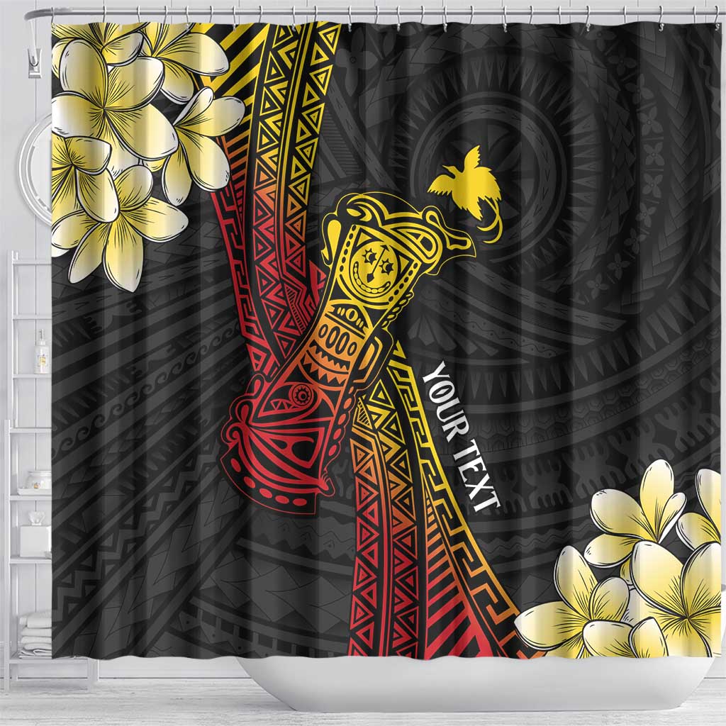Personalized Papua New Guinea Shower Curtain Kundu Drum Carving Motifs