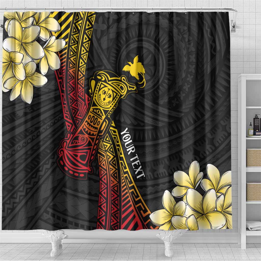 Personalized Papua New Guinea Shower Curtain Kundu Drum Carving Motifs