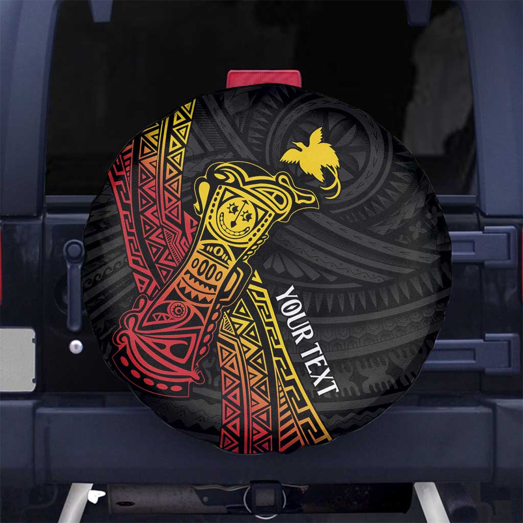 Personalized Papua New Guinea Spare Tire Cover Kundu Drum Carving Motifs LT7 - Polynesian Pride