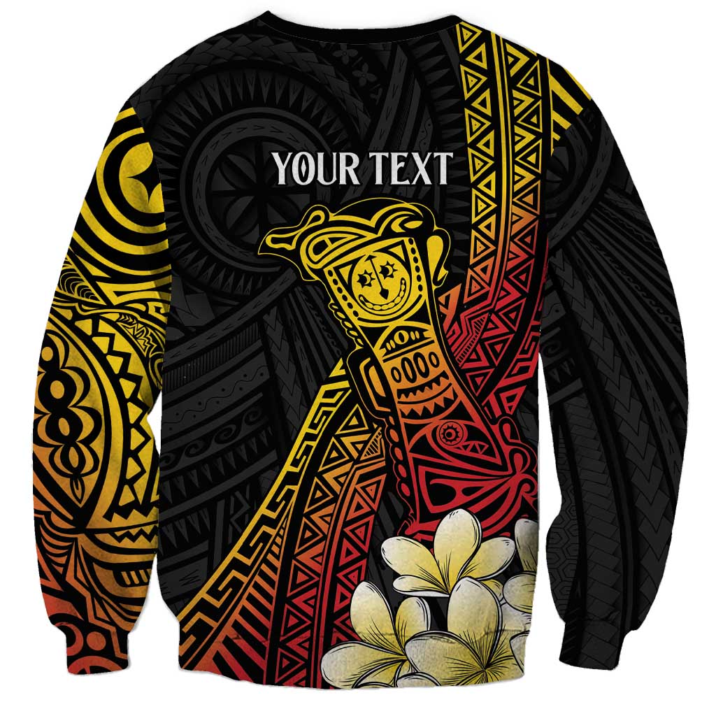 Personalized Papua New Guinea Sweatshirt Kundu Drum Carving Motifs LT7 - Polynesian Pride