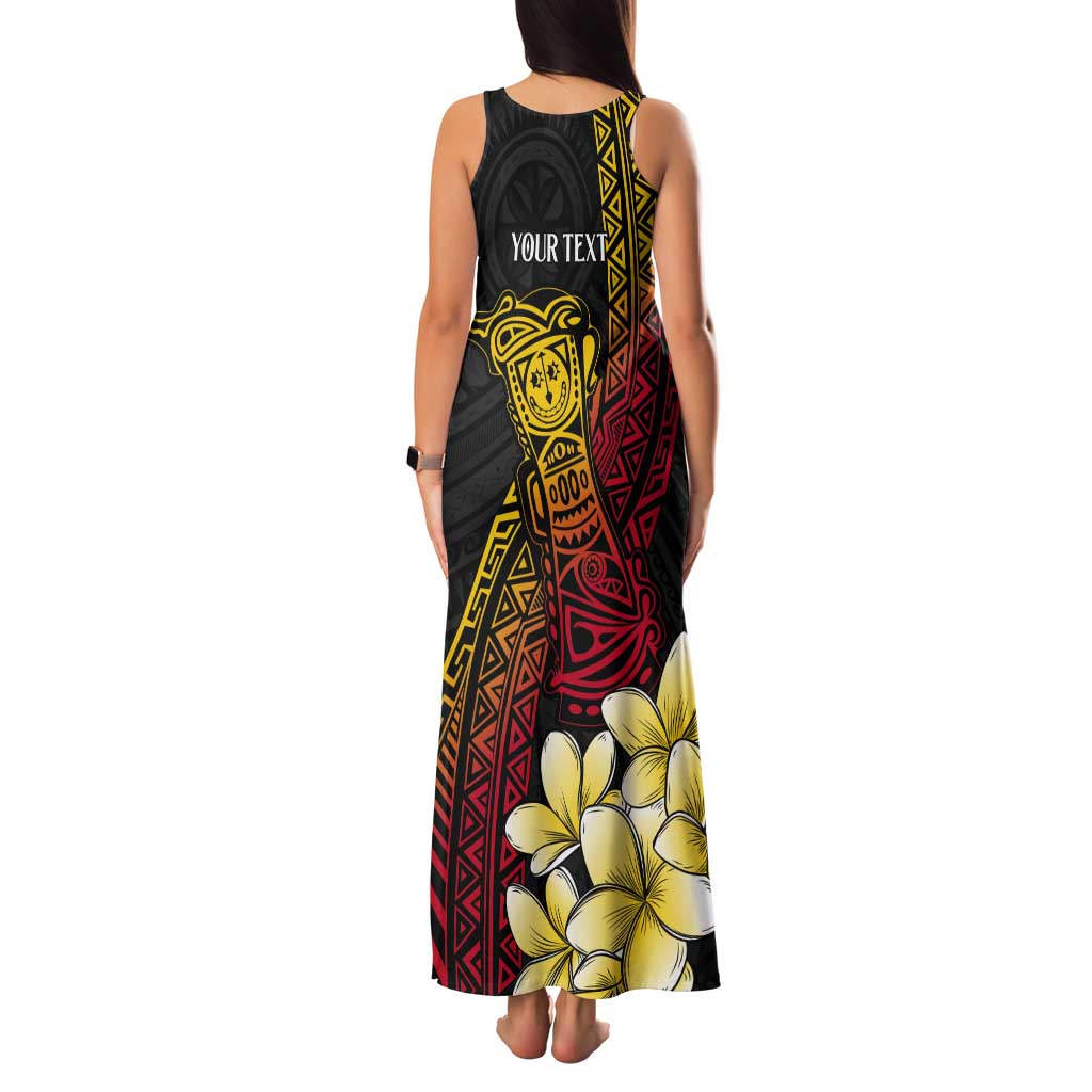 Personalized Papua New Guinea Tank Maxi Dress Kundu Drum Carving Motifs