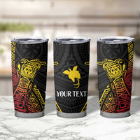 Personalized Papua New Guinea Tumbler Cup Kundu Drum Carving Motifs LT7 - Polynesian Pride