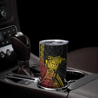 Personalized Papua New Guinea Tumbler Cup Kundu Drum Carving Motifs LT7 - Polynesian Pride