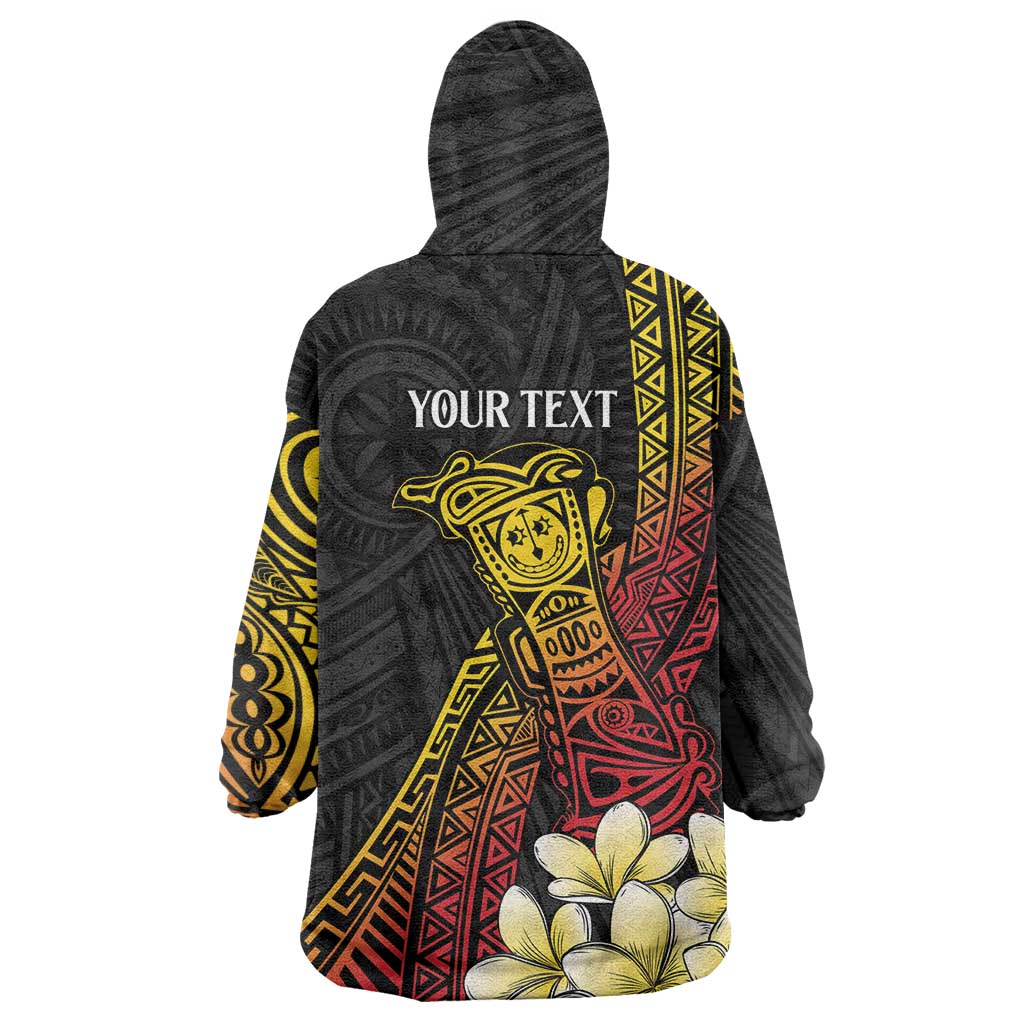 Personalized Papua New Guinea Wearable Blanket Hoodie Kundu Drum Carving Motifs LT7 - Polynesian Pride