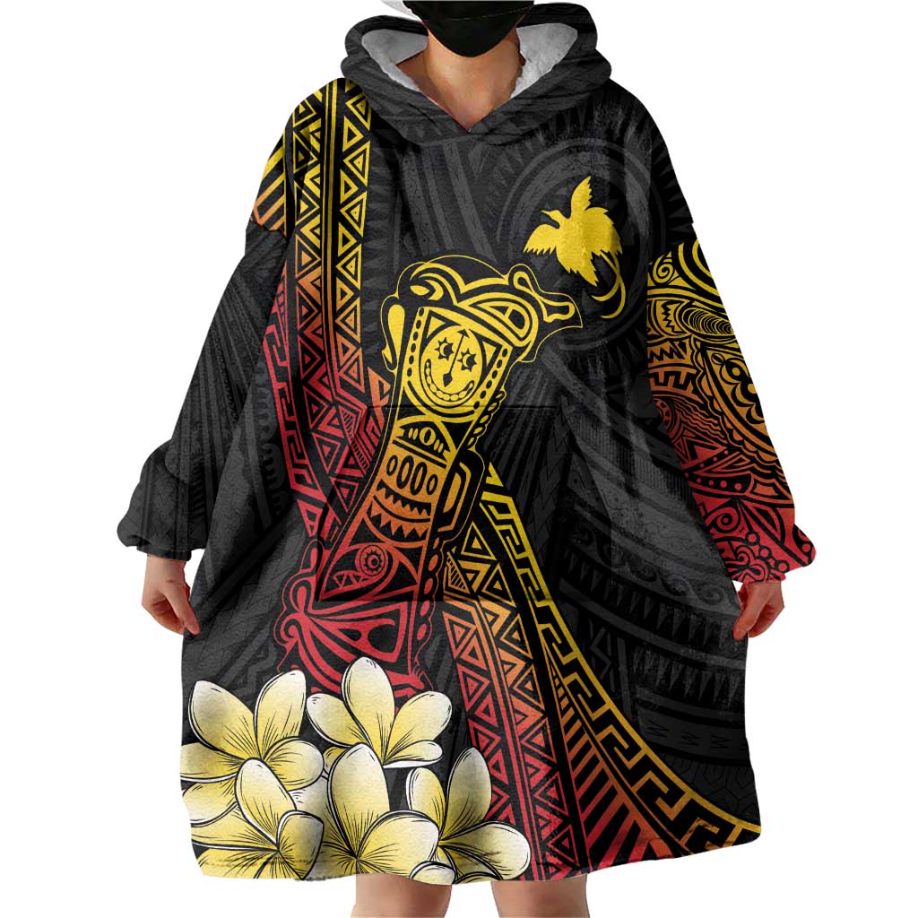 Personalized Papua New Guinea Wearable Blanket Hoodie Kundu Drum Carving Motifs LT7 - Polynesian Pride