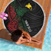 Personalized Papua New Guinea Beach Blanket Kundu Drum Motifs - Sepik Colors LT7 - Polynesian Pride
