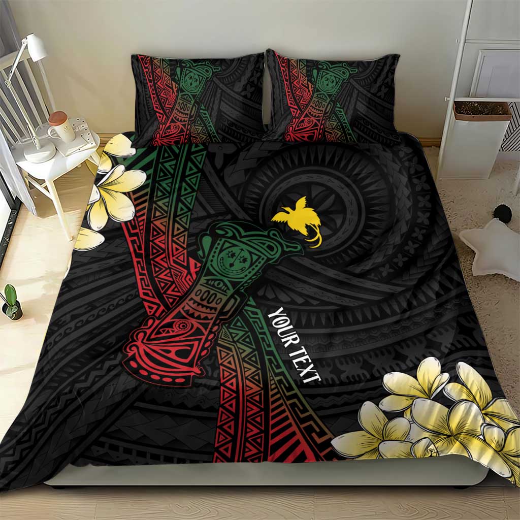 Personalized Papua New Guinea Bedding Set Kundu Drum Motifs - Sepik Colors