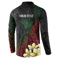 Personalized Papua New Guinea Button Sweatshirt Kundu Drum Motifs - Sepik Colors LT7 - Polynesian Pride