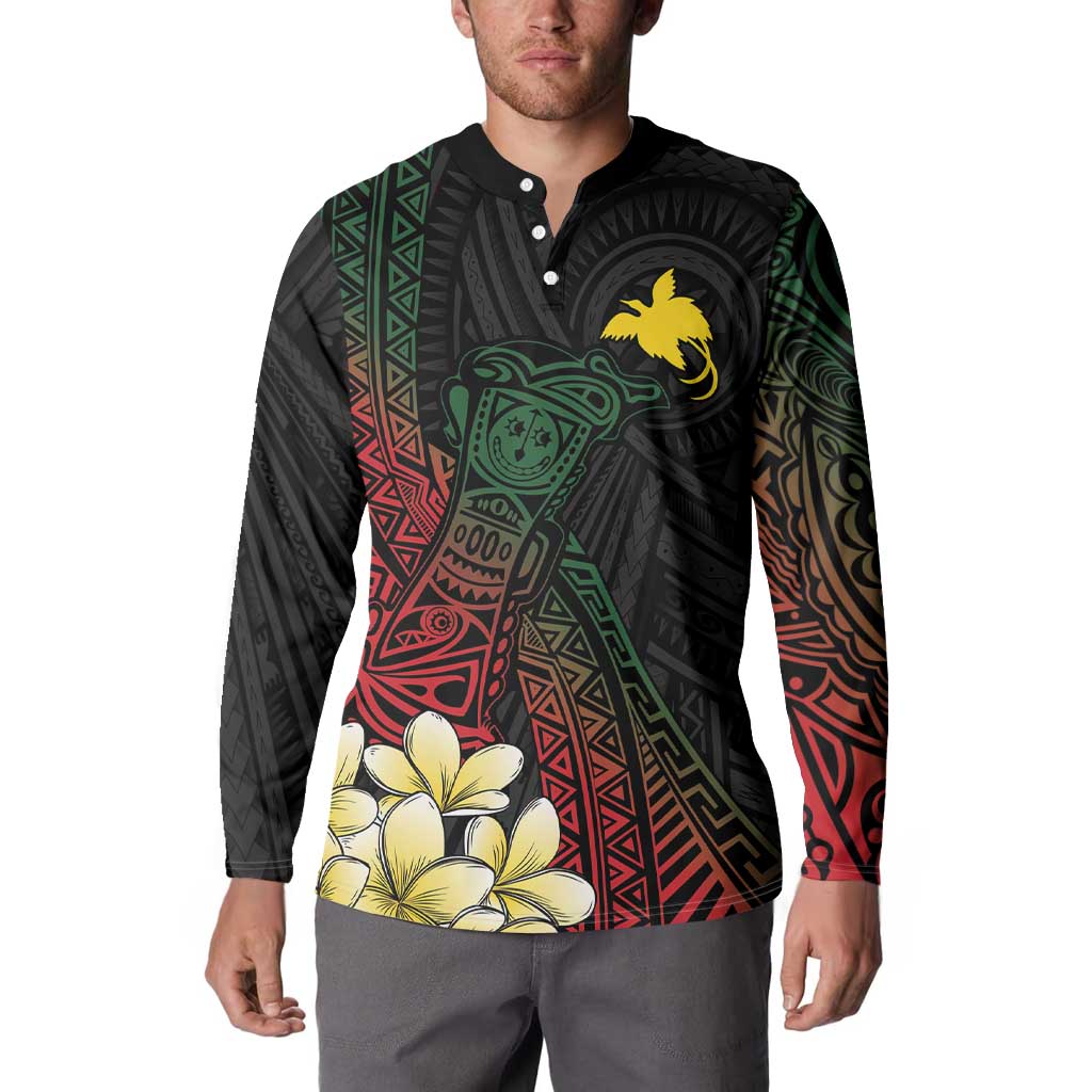 Personalized Papua New Guinea Button Sweatshirt Kundu Drum Motifs - Sepik Colors LT7 - Polynesian Pride