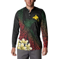 Personalized Papua New Guinea Button Sweatshirt Kundu Drum Motifs - Sepik Colors LT7 - Polynesian Pride