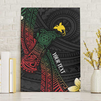 Personalized Papua New Guinea Canvas Wall Art Kundu Drum Motifs - Sepik Colors LT7 Without Frame Black - Polynesian Pride