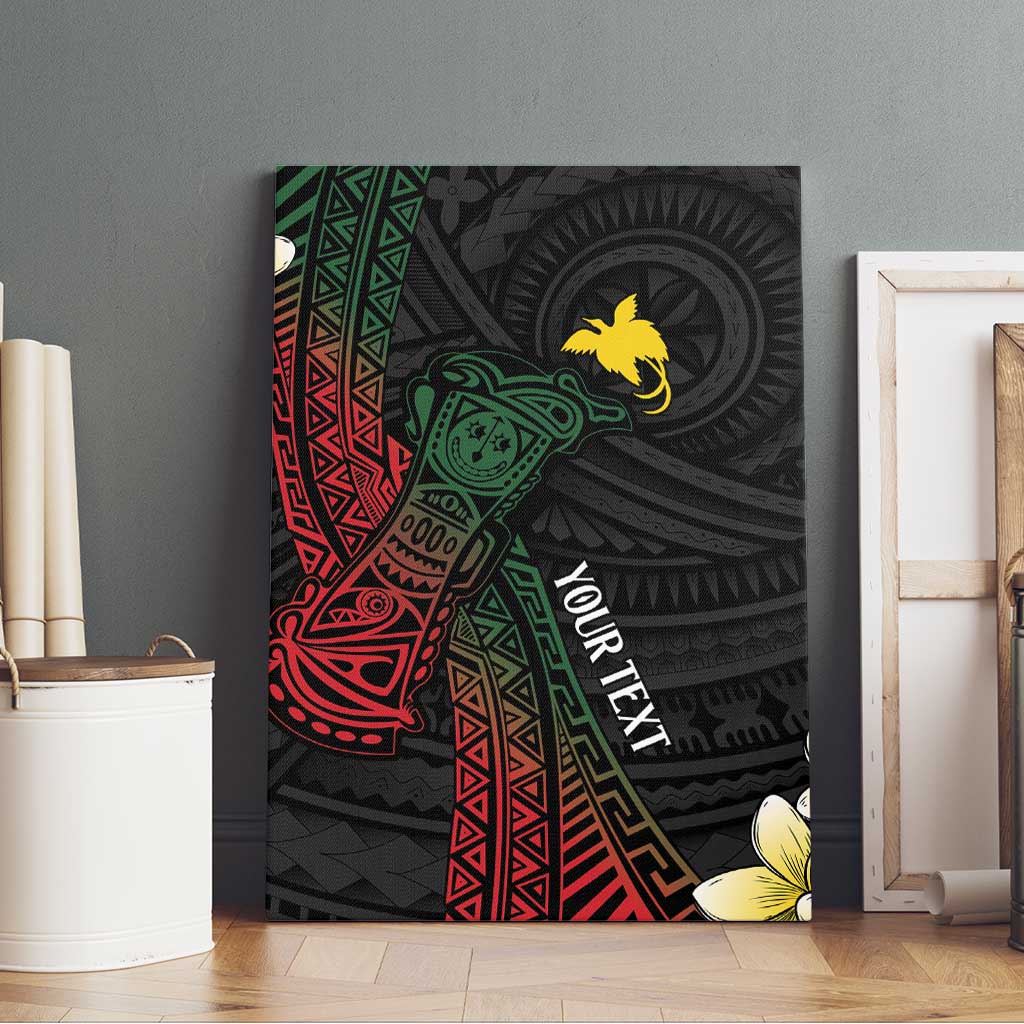 Personalized Papua New Guinea Canvas Wall Art Kundu Drum Motifs - Sepik Colors LT7 - Polynesian Pride