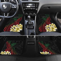 Personalized Papua New Guinea Car Mats Kundu Drum Motifs - Sepik Colors LT7 Set 4pcs Black - Polynesian Pride