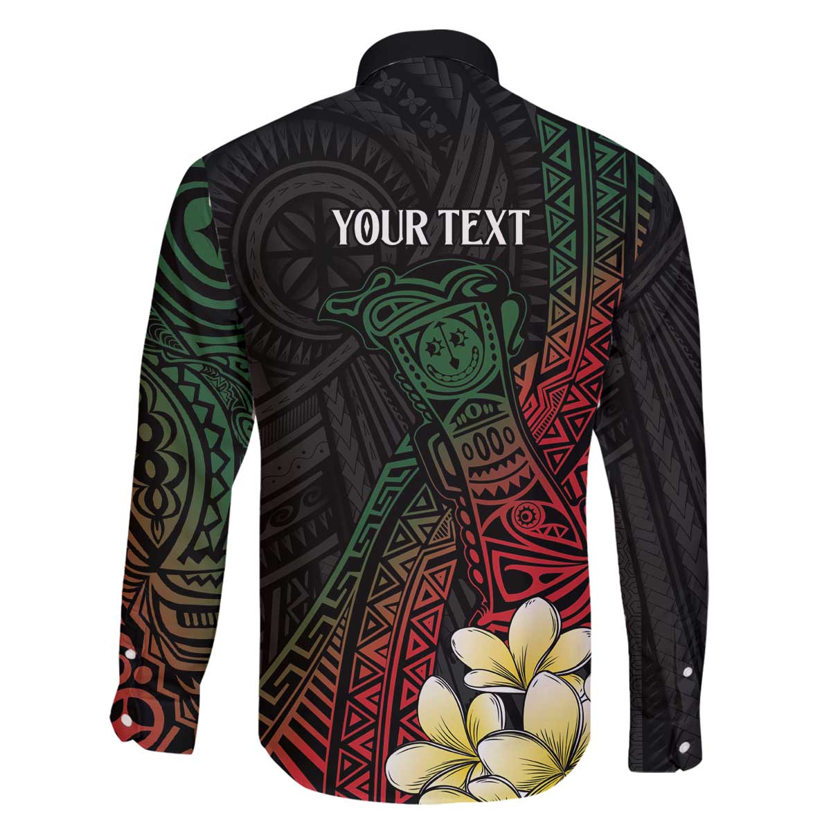 Personalized Papua New Guinea Family Matching Off The Shoulder Long Sleeve Dress and Hawaiian Shirt Kundu Drum Motifs - Sepik Colors