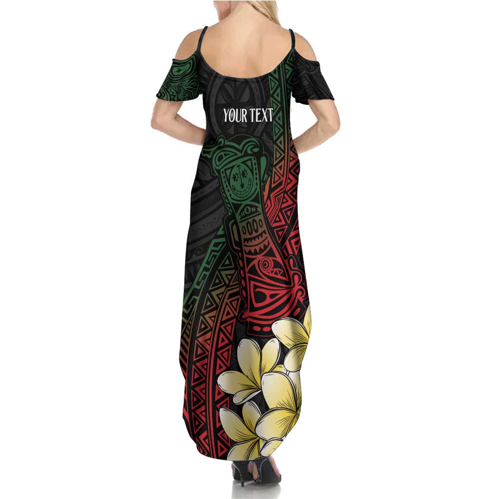 Personalized Papua New Guinea Family Matching Summer Maxi Dress and Hawaiian Shirt Kundu Drum Motifs - Sepik Colors