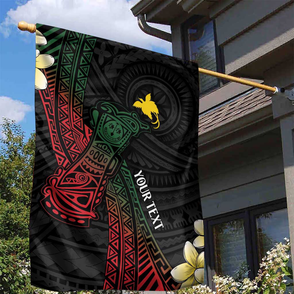 Personalized Papua New Guinea Garden Flag Kundu Drum Motifs - Sepik Colors LT7 - Polynesian Pride