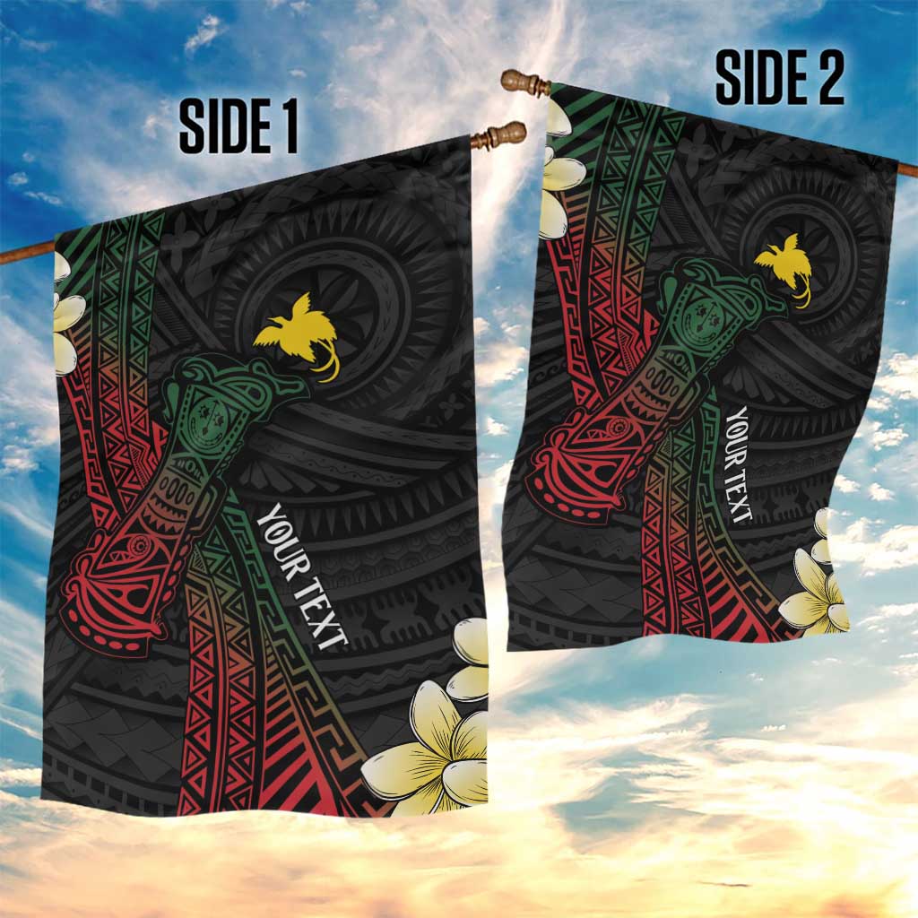 Personalized Papua New Guinea Garden Flag Kundu Drum Motifs - Sepik Colors LT7 - Polynesian Pride