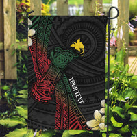 Personalized Papua New Guinea Garden Flag Kundu Drum Motifs - Sepik Colors LT7 Garden Flag Black - Polynesian Pride