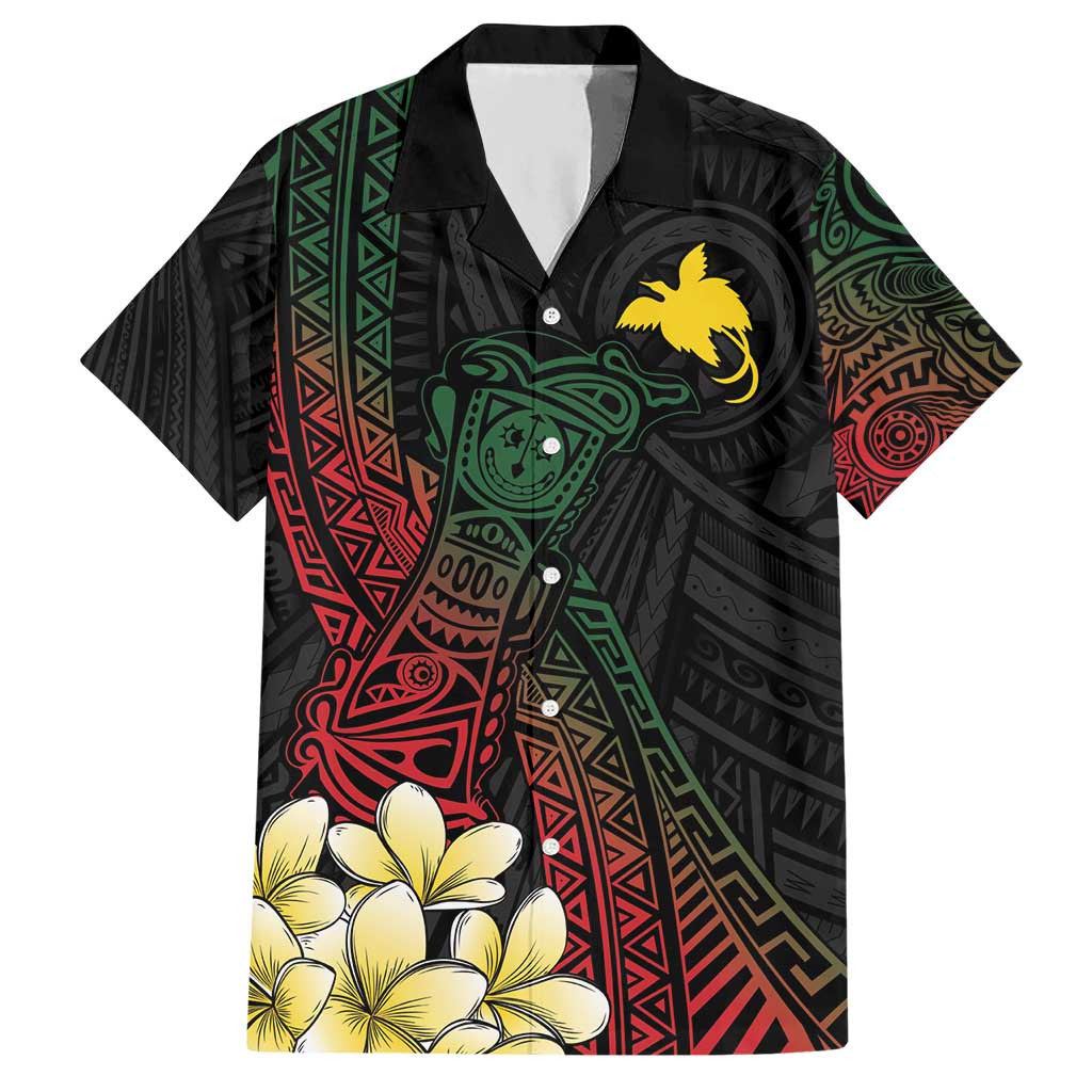 Personalized Papua New Guinea Hawaiian Shirt Kundu Drum Motifs - Sepik Colors LT7 Black - Polynesian Pride