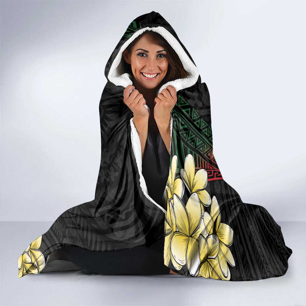Personalized Papua New Guinea Hooded Blanket Kundu Drum Motifs - Sepik Colors LT7 - Polynesian Pride