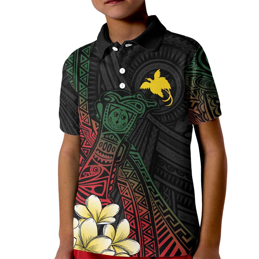 Personalized Papua New Guinea Kid Polo Shirt Kundu Drum Motifs - Sepik Colors