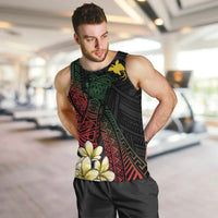 Personalized Papua New Guinea Men Tank Top Kundu Drum Motifs - Sepik Colors LT7 Black - Polynesian Pride