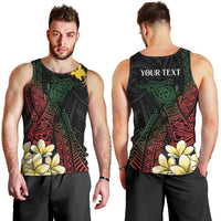 Personalized Papua New Guinea Men Tank Top Kundu Drum Motifs - Sepik Colors LT7 - Polynesian Pride