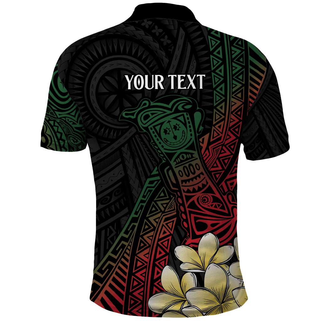 Personalized Papua New Guinea Polo Shirt Kundu Drum Motifs - Sepik Colors